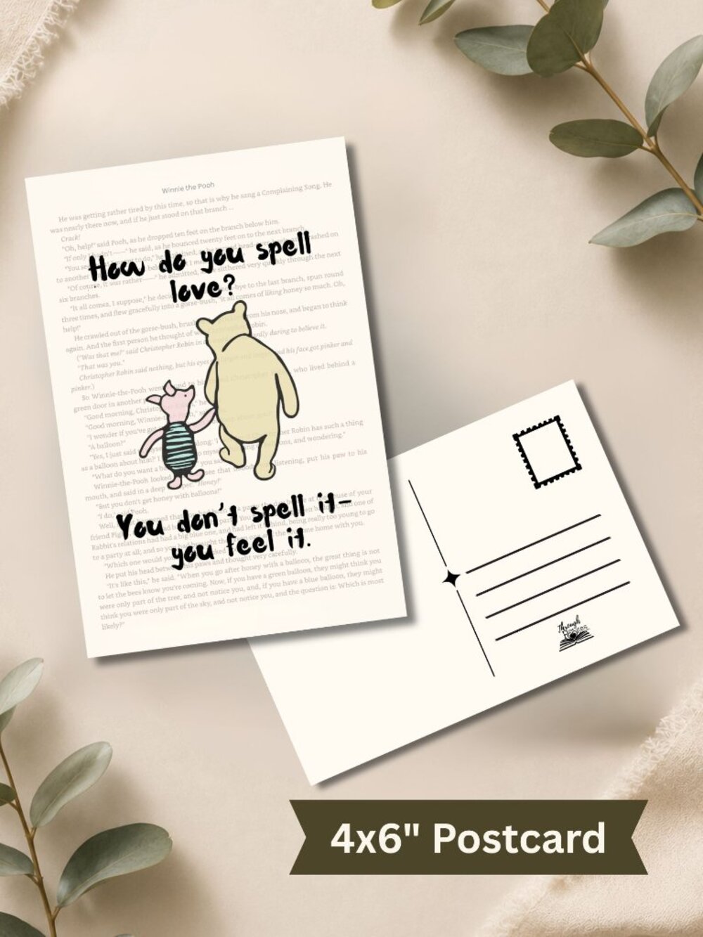Winnie the Pooh Book Page Postcard Mini Art Print